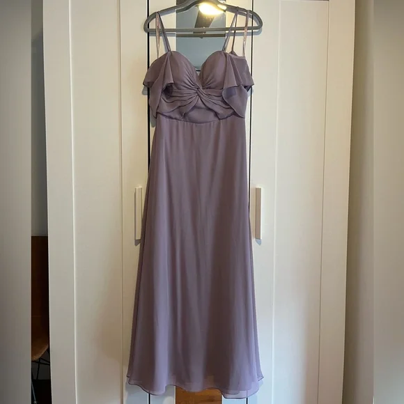 Mori Lee Chiffon Bridesmaid Dress with Ruched Bodice - Picture 4 of 6